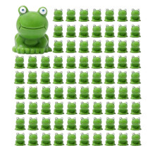 Mini Frosch Gartendekoration 100er Set, kleine grüne Frosch Figuren aus Kunstharz für Garten, Topfpflanzen und Miniaturlandschaften