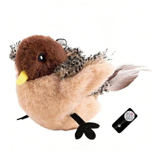2026 Remote Control Interactive Cat Toy Flying Bird with Flapping Wings, Vivid Chirping Simulation for Indoor Play