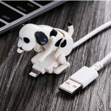 Funny Dog Charging Cable with Fast Charging Cute Motion, White Compatible with iPhone 15, 14, 13, 12 and USB-C Devices