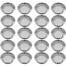 20 Stück Mini-Kuchenformen Mini-Pastetenformen Tartebackformen Tarteformen aus Edelstahl für kleine Törtchen und Pasteten
