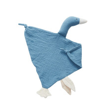 Baby knuffeldoekje met ganzenknuffel, zacht katoen, blauw, comfortabel slaapvriendje voor baby en peuter