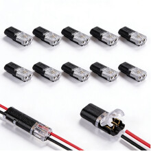 Connecteur enfichable à deux fils avec boucle de verrouillage, bornes compactes universelles à 2 broches et 2 voies, lot de 10 pièces