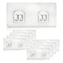 9 ganchos adhesivos de repuesto para caddy de ducha, adhesivo fuerte, soporte para cesta de baño y estante, 6 x 14 cm