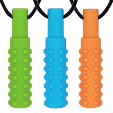 Sensory Chew Necklace 3 Pack, Safe Teether Toys for Autism, Durable Silicone Oral Sensory Aid for Kids and Adults