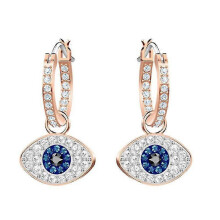 Symbolische boze oog kristallen sieradencollectie oorbellen voor dagelijks gebruik, elegant en stijlvol
