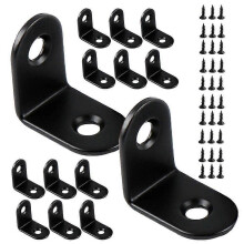 Stainless Steel L Brackets for Shelves Black Corner Brackets 20Pcs Set