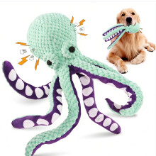 Dog Octopus Toy, Tough Chew-Resistant Indoor and Outdoor Play Toy for Small, Medium and Large Dogs, Green, 1 Piece