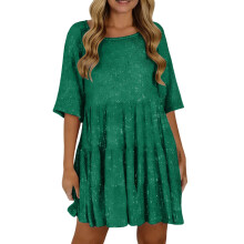 Sparkly Glitter Dress, Sequin Babydoll Summer-dark green M