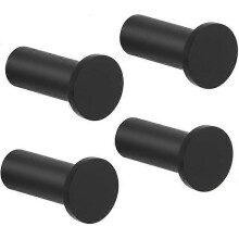 Wandhaken aus Edelstahl, 4 Stück, matt Schwarz, für Badezimmer, Schlafzimmer und Küche, robust und rostfrei