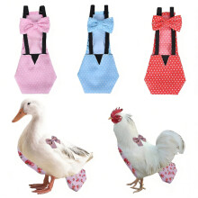 Reusable Chicken Diapers for Bantam Hens, 3 Pack with Bow Ties, Washable Waterproof Poultry Nappies for Pets Ducks Silkie Hens