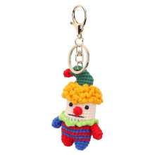 Porte-clés pendentif clown tricoté à la main en fil de coton, charmant, pour sac et clés, décoratif et original