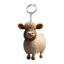 Porte-clés vache en acrylique, pendentif décoratif de la série bovine, charm mignon pour sacs et clés, style nouveau