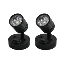 2 luci da lettura a LED 12V con interruttore regolabile, lampada da parete e comodino per camper, roulotte e barca, cilindro flessibile per interni