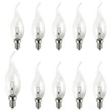 10er-Pack E14 Kerzenlampen mit Flammenspitze 25 W Klar 240 V Kleine Edison-Schraube für warme Beleuchtung