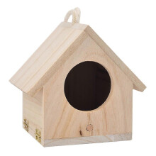 Casetta per uccelli in legno, nido con fondo appiccicoso, rifugio per esterni, ideale per giardino e balcone, resistente e naturale