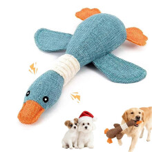 Giocattolo a forma di anatra per cani, sonoro e interattivo, peluche resistente ai morsi, ideale per cani masticatori aggressivi