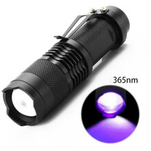 Lampe torche UV 365 nm pour inspection et détection, lumière noire puissante pour contrôle professionnel et usage précis