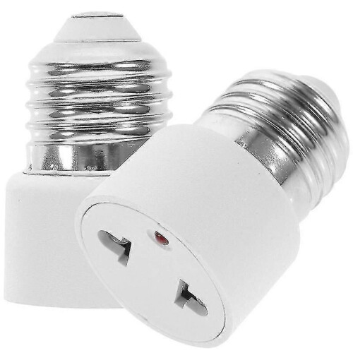 2 Pcs E27 Light Socket to 2 Prong Plug Adapter, Socket Converter for Lamps and Fixtures, Easy Installation