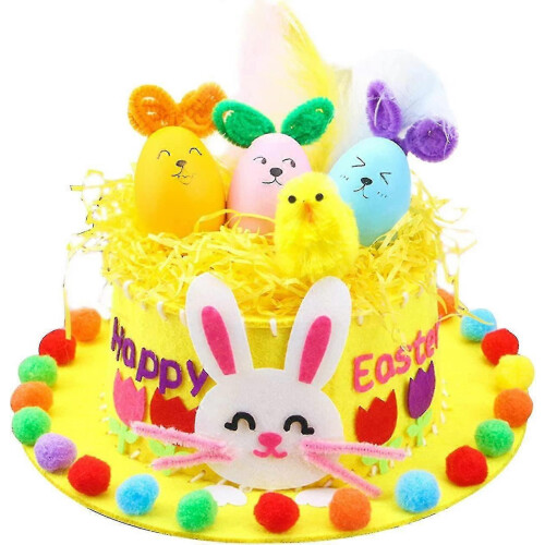 Easter Bonnet Kit, DIY Easter Hat Set, Easter Party Favors, Easter Egg Craft Supplies, Make Your Own Bonnet for Easter Crafts