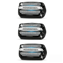 Set di 3 testine di ricambio elettriche 32B S3 compatibili con rasoi serie 3, 3040s 3080s-4 370cc 3070cc 3000s 3010 3090cc, nero