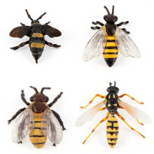 4 Stück Kunststoff Insektenfiguren Lernspielzeug Bienen Wespen Bunte Modelle Für Kinder 65–79 x 60–84 x 20–25 mm