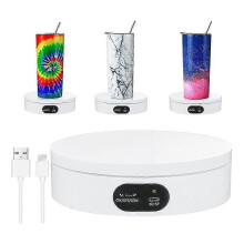 Espositore girevole elettrico silenzioso a 360 per tumbler a sublimazione, supporto da esposizione per vetrina e fiera, base stabile per esposizione