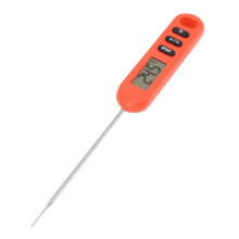 Digitales Küchenthermometer mit roter Sonde, elektronischer LCD-Anzeige, schneller Messung für Küche, Grill und Milch, mit integrierter Batterie
