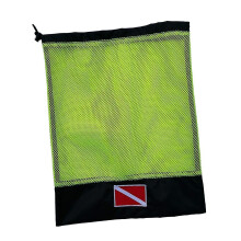 (Yellow) Scuba Diving Snorkeling Gear Regulator Mask Beach Travel Mesh Bag Black