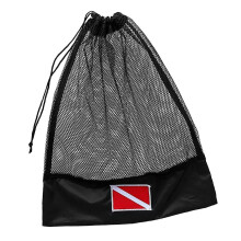 (Black) Scuba Diving Snorkeling Gear Regulator Mask Beach Travel Mesh Bag Black