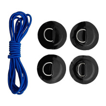 (8cm, Black) 4 Pieces Inflatable Boat Kayak Sup D-ring Patch & Shock Bungee Cord Yellow