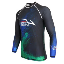 Men Long Sleeve Wetsuit Top Scuba Diving Surfing Snorkeling Rash Guard XL
