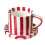 Easy Cleaning Front 5Inch Striped Ceramic Coffee Mugs and-Red 1