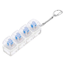 Sleutelhanger in de vorm van toetsenbordtoets, stressverlichtend speelgoed met drukknop voor vingers, compact en speels