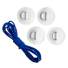 (8cm, White) 4 Pieces Inflatable Boat Kayak Sup D-ring Patch & Shock Bungee Cord Yellow