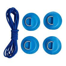 (8cm, Blue) 4 Pieces Inflatable Boat Kayak Sup D-ring Patch & Shock Bungee Cord Yellow