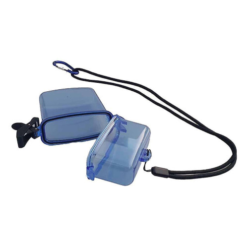 (Blue) Waterproof   Box Container Clip for Scuba Diving Snorkel Kayak Yellow