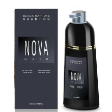 (Black) Nova Hair Dye Shampoo, Nova Hair Instant Dye Shampoo 4 Colour