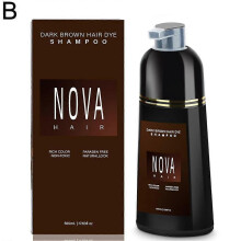 (Dark Brown) Nova Hair Dye Shampoo, Nova Hair Instant Dye Shampoo 4 Colour