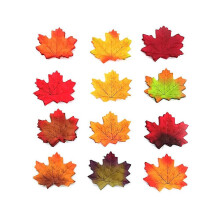 100 Pcs Artificial Cloth Maple Leaves, Multicolor Autumn Fall Leaf Decorations for Scrapbooking, Weddings, Bedroom Wall, Party and Craft Projects