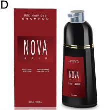 (Red) Nova Hair Dye Shampoo, Nova Hair Instant Dye Shampoo 4 Colour