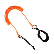 (Orange) Surfing Surfboard Ankle Leash Leg Rope Coiled Stand Up Paddleboard Black