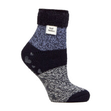 (4-8, Marine/Flieder) Heat Holders - Heat Holders - Damen Kuschelige Flauschige Bettsocken mit Federoberteil