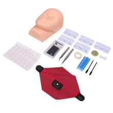 12-teiliges Silikon-Wimpern-Set mit Modellkopf