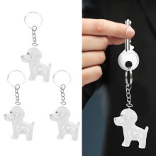 3 Stück Bichon Frisé Haar-Sammler-Schlüsselanhänger aus Legierung