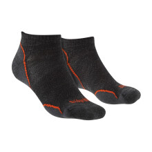 (12-14, Anthracite / Orange) Bridgedale - Mens Hiking Ultralight T2 Merino Wool Performance Low Cut Socks