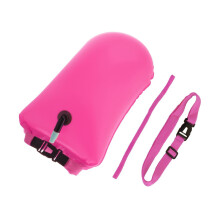 Swim Bubble Tow Float Buoy Inflatable Air Bag Open Water 20L Pink 27x63cm