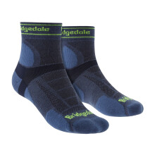 (6-8 A, Blue) Bridgedale - Mens Trail Running Ultralight T2 Merino Wool Sport 3/4 Crew Socks