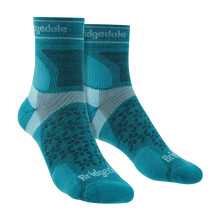 (5-6.5, Teal) Bridgedale - Womens Trail Running Ultralight T2 Merino Wool Sport 3/4 Crew Socks