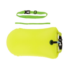 Swim Bubble Tow Float Buoy Inflatable Air Bag Open Water 20L Yellow 27x63cm