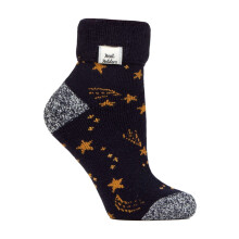 (4-8, Marine/goldene Sterne) Heat Holders - Damen Kuschelsocken Thermo | Heat Holders | Lite Lounge Bettsocken Antirutsch